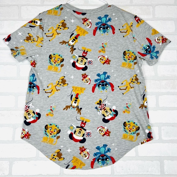 Rare Disney 100 Christmas Junior Grey Printed T-Shirt Mickey Lilo Size XXL (19) - Picture 10 of 11